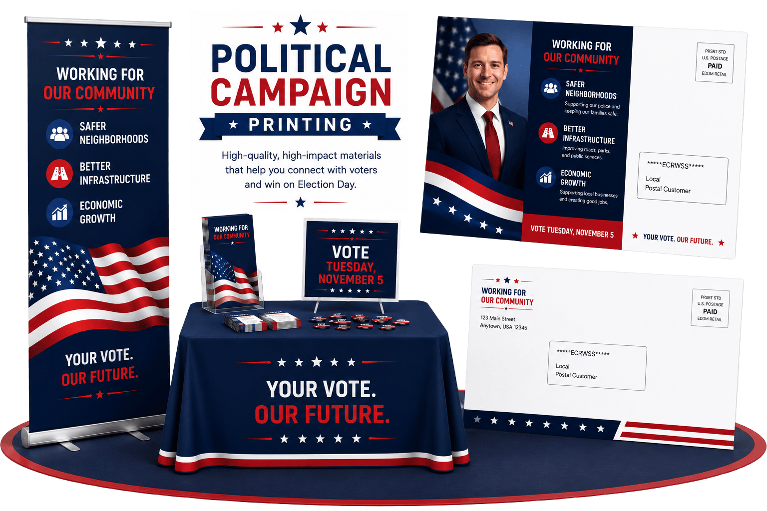 Political campaign printing and distribution