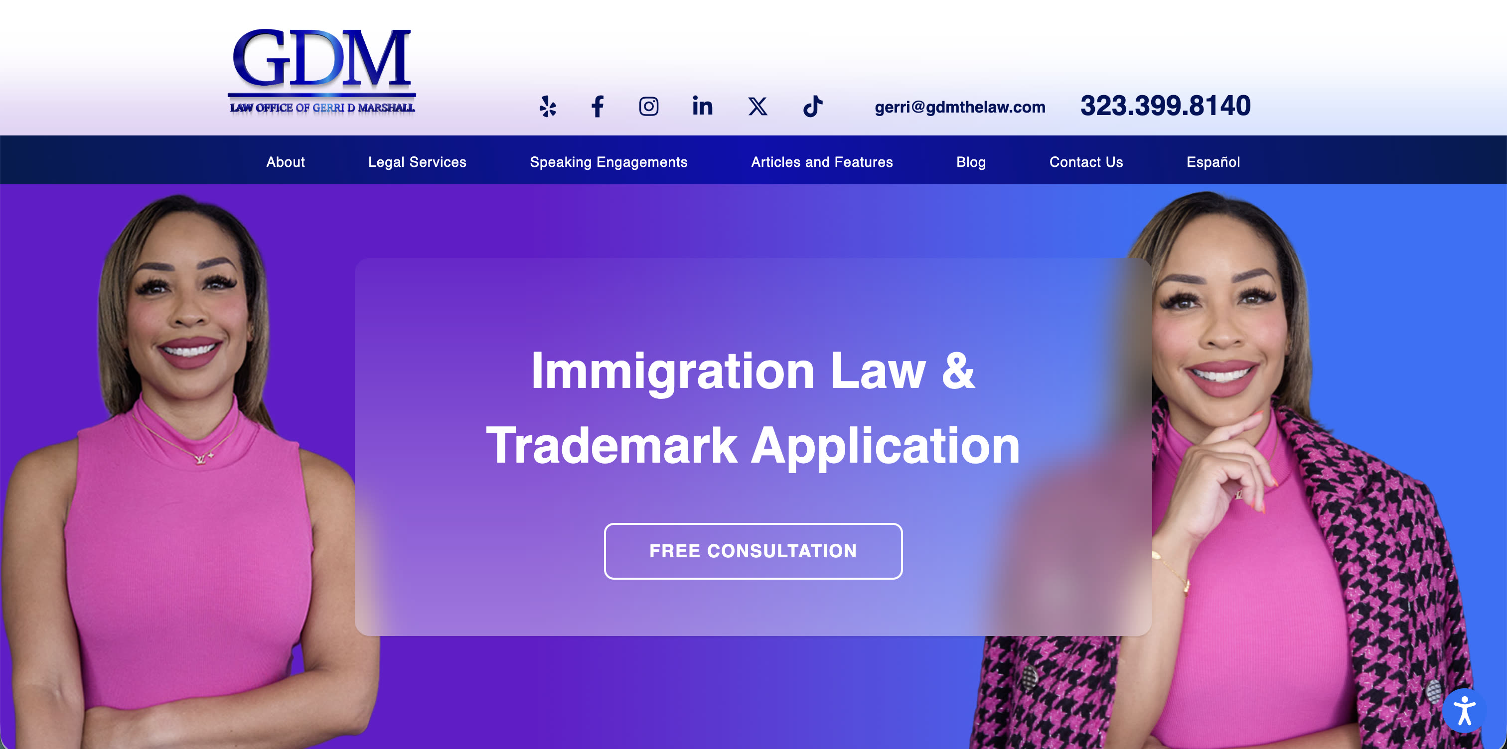 GDM Law — accessible law firm website by Indexia Digital